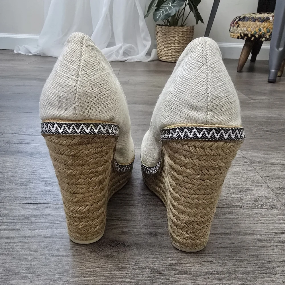 Call It Spring Canvas Espadrilles Wedge Platform Size 7.5